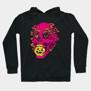 skull with ghosts for halloween Hoodie